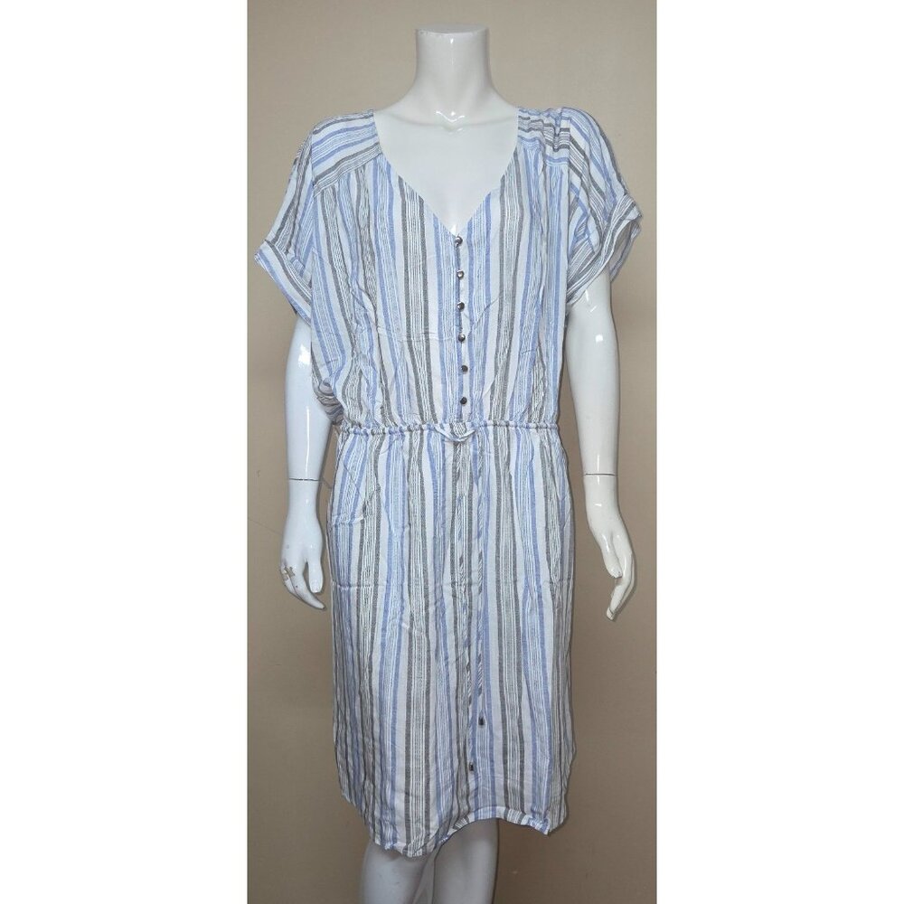 Andree by Unit Striped Short  Sleeve Dress Size 3X NEW